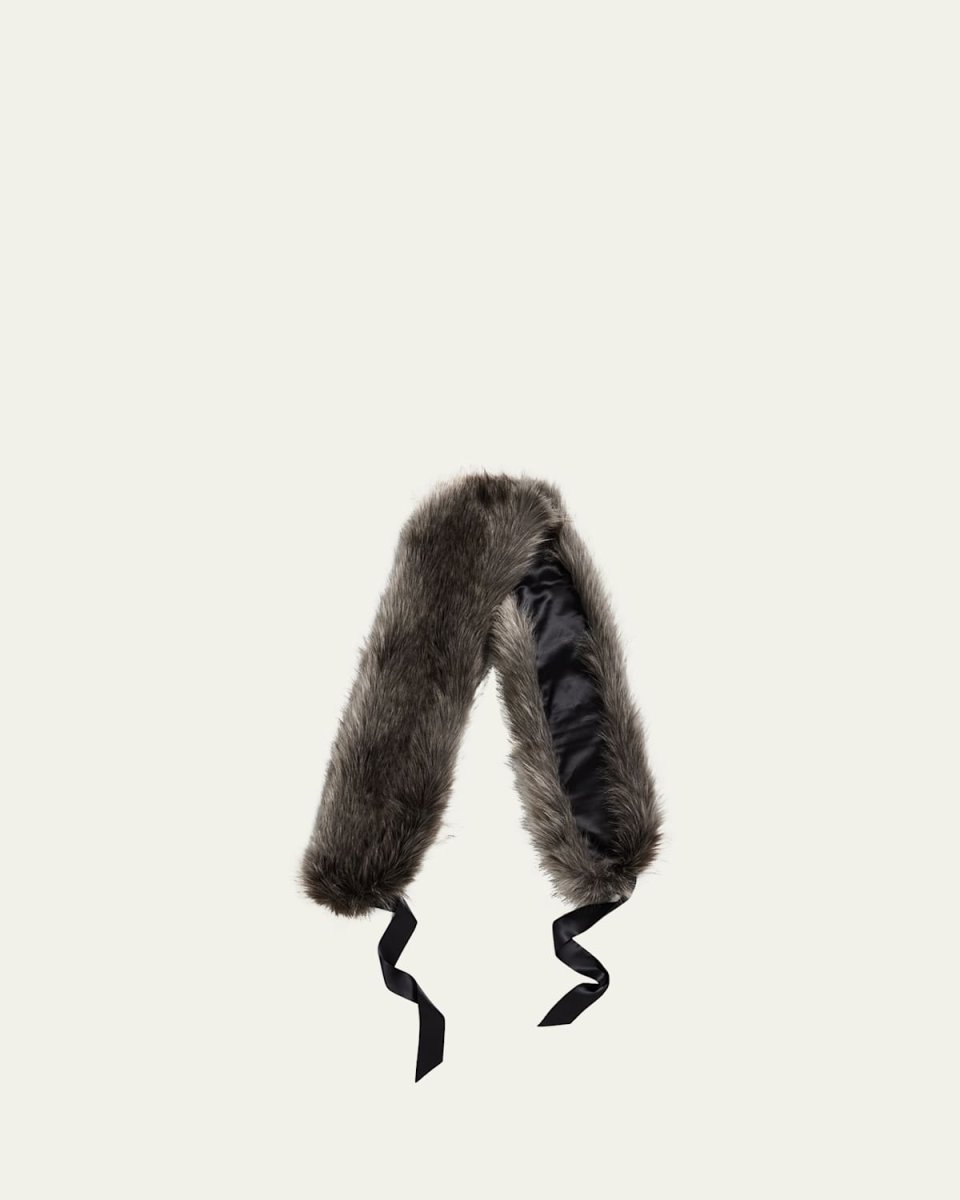 Ribbon Faux Fur Scarf